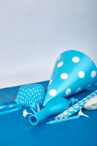Party blue paper hat.